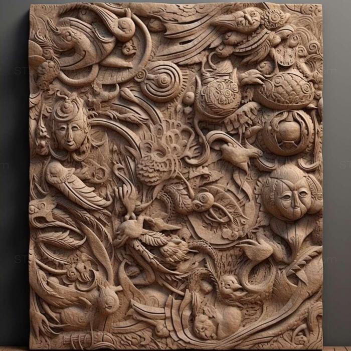 Patterns and decorations (stl panel 3, PATTERN_1851) 3D models for cnc